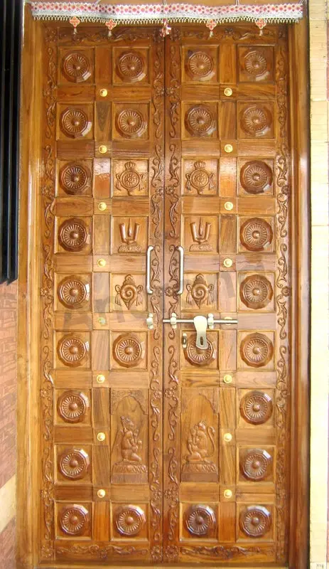 Teak door traditional, door carving by Anurang Creation, Latur