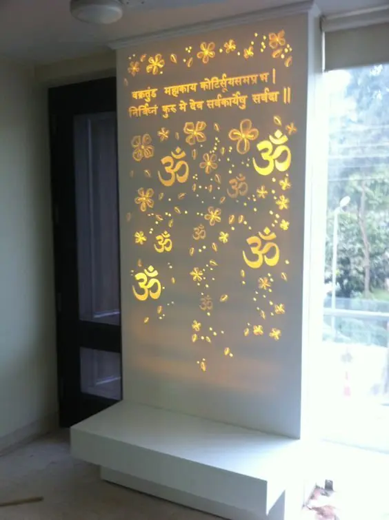 Corian, mandir designs by Anurang Creation, Latur