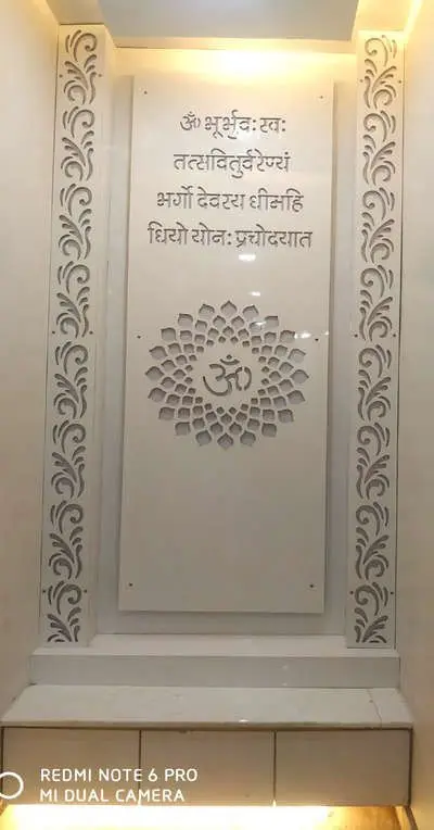Corian, mandir designs by Anurang Creation, Latur